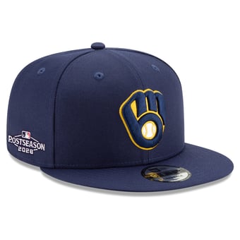 Men's New Era Navy Milwaukee Brewers 2026 MLB Postseason Side Patch 9FIFTY Snapback Hat