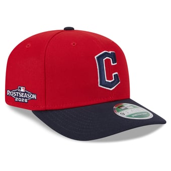 Men's New Era Red/Navy Cleveland Guardians 2026 MLB Postseason Side Patch 9SEVENTY Adjustable Hat