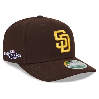 Men's New Era Brown San Diego Padres 2026 MLB Postseason Side Patch 9SEVENTY Adjustable Hat
