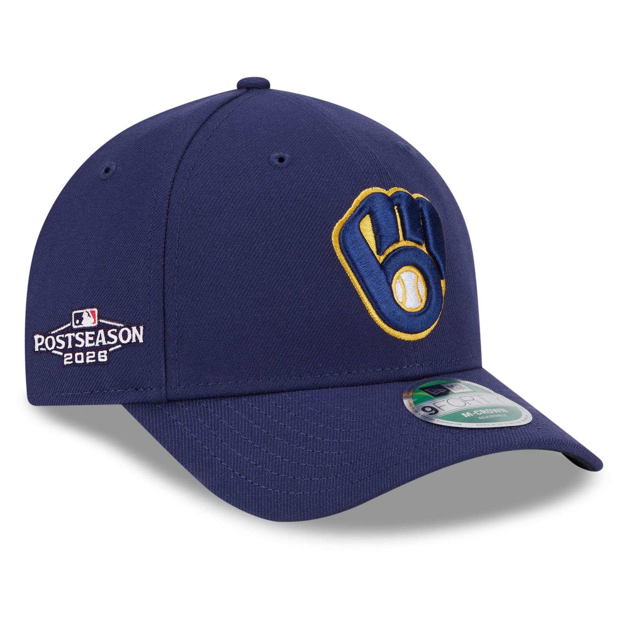Men's New Era Navy Milwaukee Brewers 2026 MLB Postseason Side Patch 9FORTY Adjustable Hat