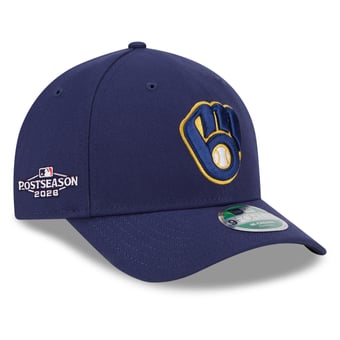 Men's New Era Navy Milwaukee Brewers 2026 MLB Postseason Side Patch 9FORTY Adjustable Hat