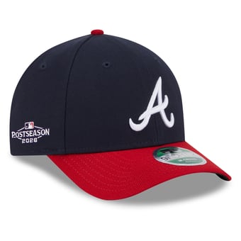 Men's New Era Navy/Red Atlanta Braves 2026 MLB Postseason Side Patch 9FORTY Adjustable Hat