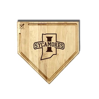 Jardine Indiana State Sycamores Baseball BBQ 17" x 17" Home Plate Cutting Board with Trough