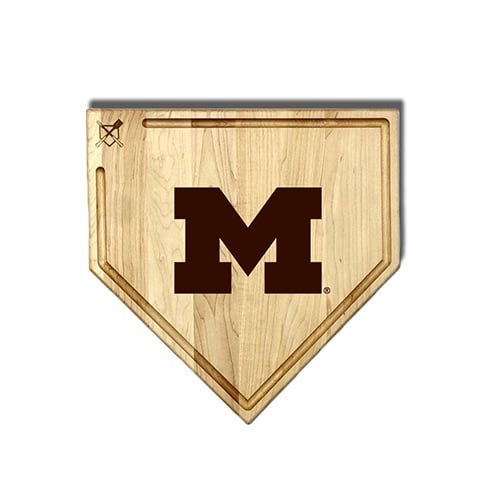 Jardine Michigan Wolverines Baseball BBQ 17" x 17" Home Plate Cutting Board with Trough