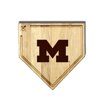 "Jardine Michigan Wolverines Baseball BBQ 17"" x 17"" Home Plate Cutting Board with Trough"