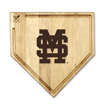 "Jardine Mississippi State Bulldogs Baseball BBQ 17"" x 17"" Home Plate Cutting Board with Trough"