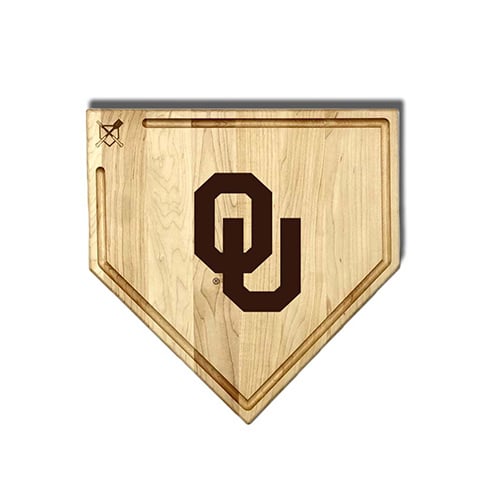 Jardine Oklahoma Sooners Baseball BBQ 17" x 17" Home Plate Cutting Board with Trough