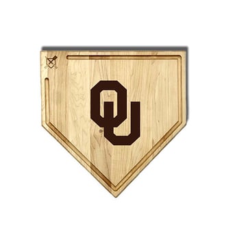 Jardine Oklahoma Sooners Baseball BBQ 17" x 17" Home Plate Cutting Board with Trough
