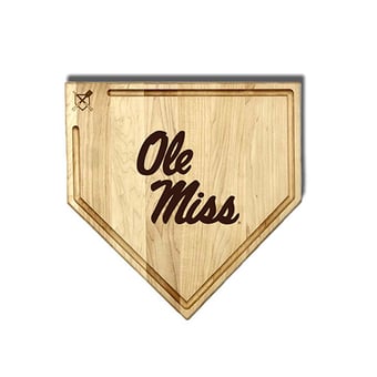 Jardine Ole Miss Rebels Baseball BBQ 17" x 17" Home Plate Cutting Board with Trough