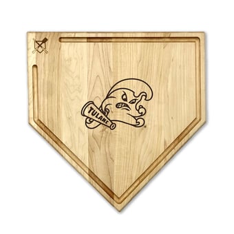 Jardine Tulane Green Wave Baseball BBQ 17" x 17" Home Plate Cutting Board with Trough