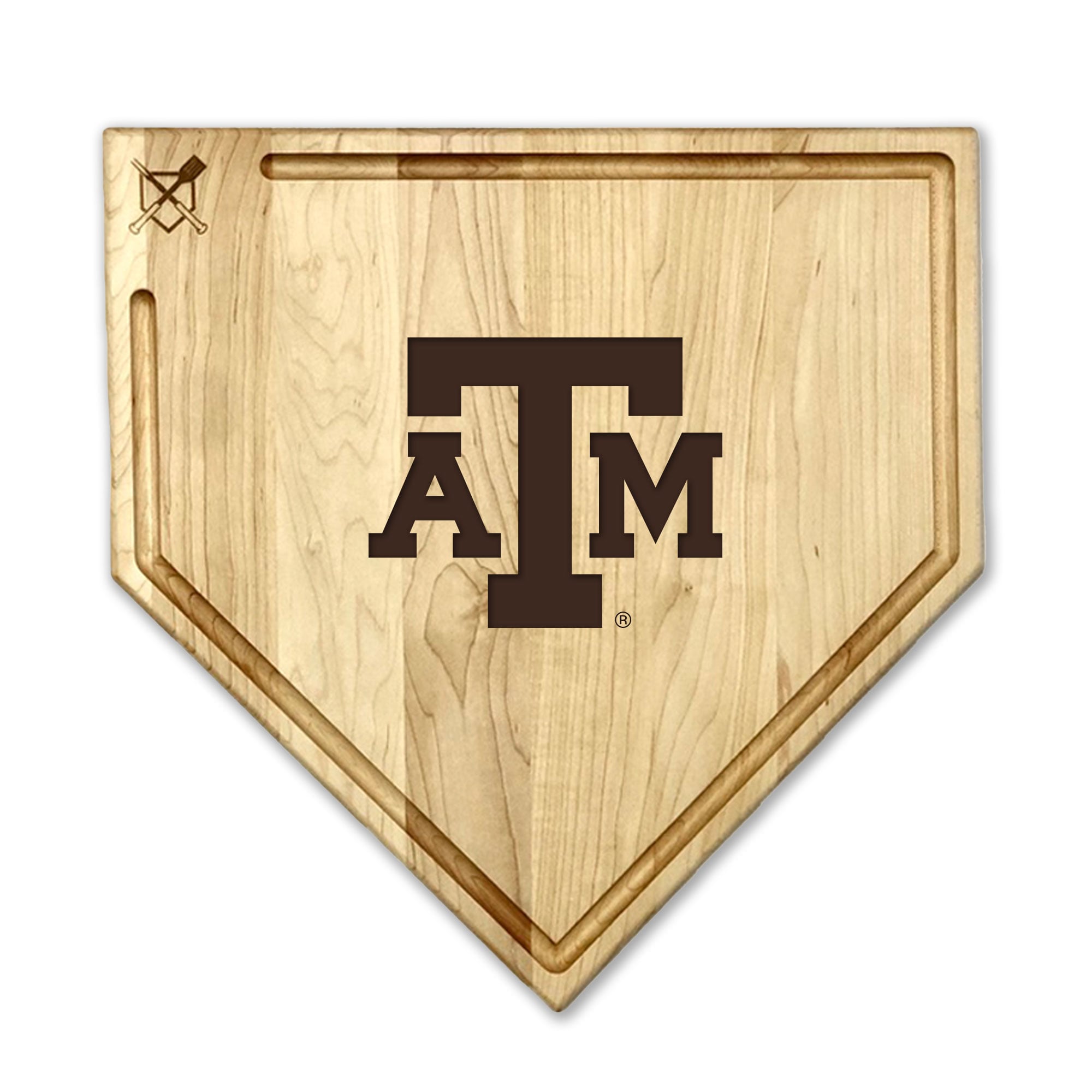 Jardine Texas A&M Aggies Baseball BBQ 17" x 17" Home Plate Cutting Board with Trough