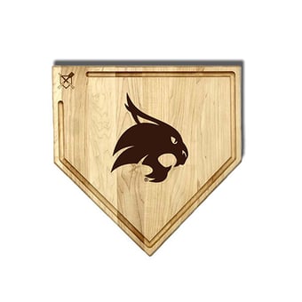 Jardine Texas State Bobcats Baseball BBQ 17" x 17" Home Plate Cutting Board with Trough