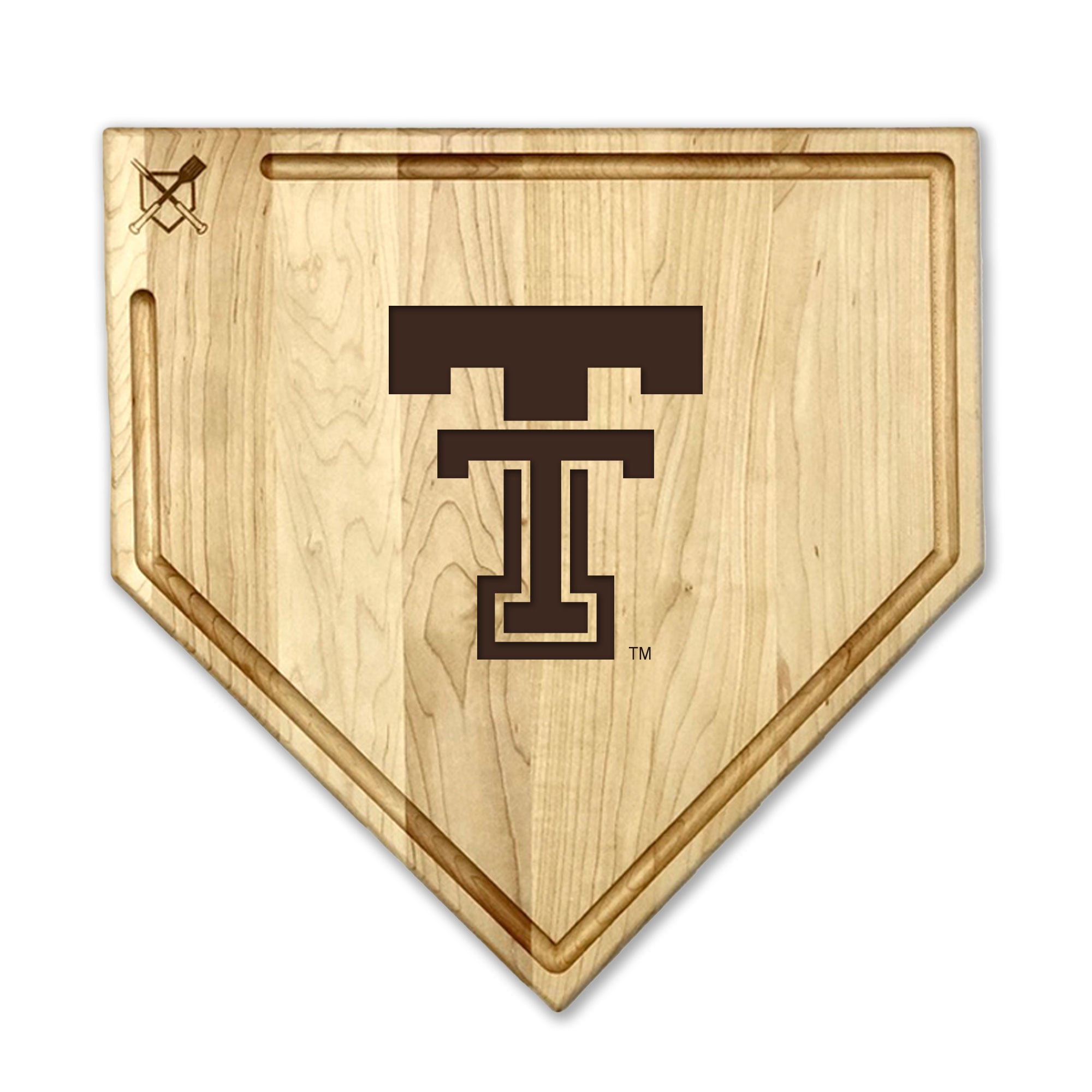 Jardine Texas Tech Red Raiders Baseball BBQ 17" x 17" Home Plate Cutting Board with Trough