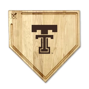 Jardine Texas Tech Red Raiders Baseball BBQ 17" x 17" Home Plate Cutting Board with Trough