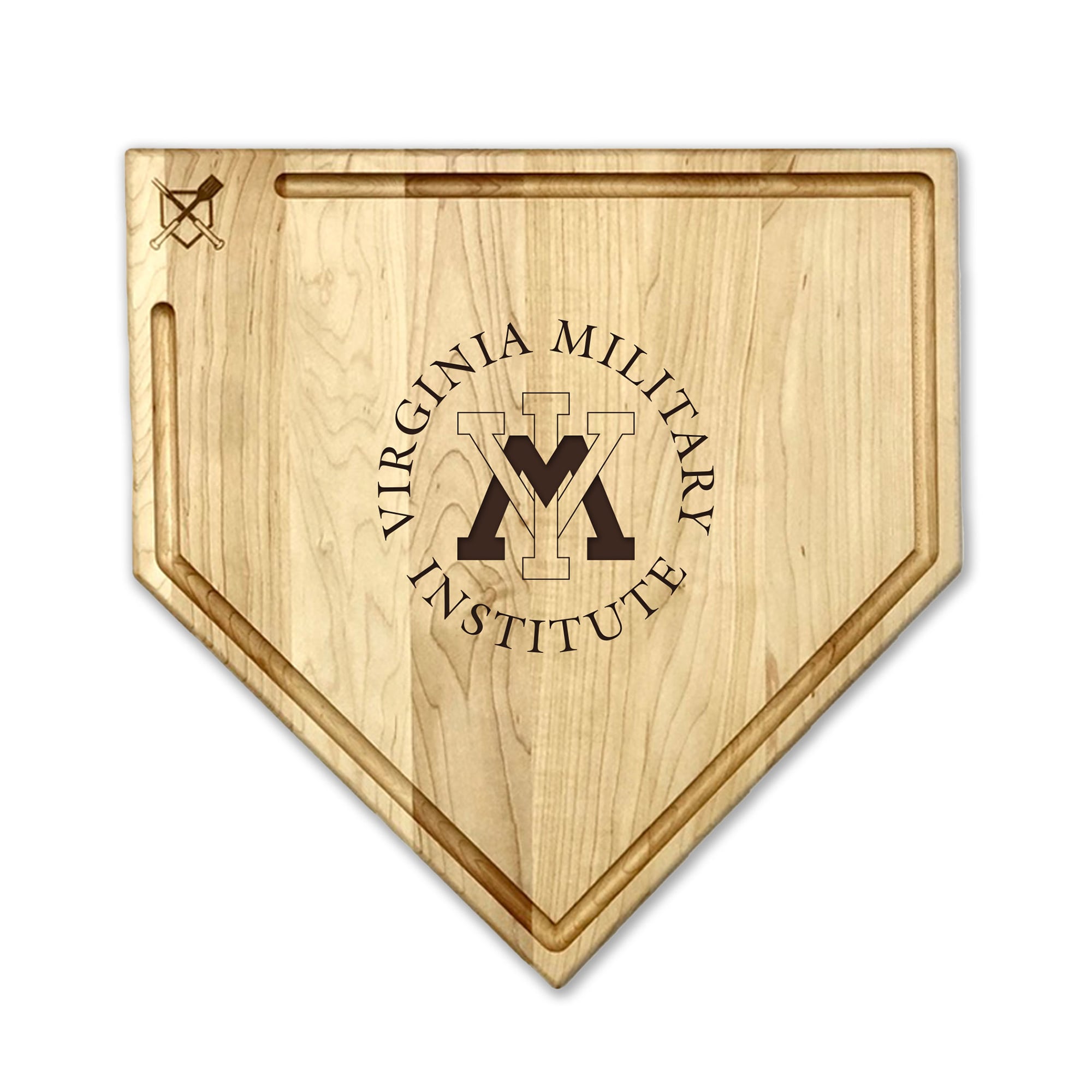 Jardine Virginia Military Institute Keydets Baseball BBQ 17" x 17" Home Plate Cutting Board with Trough