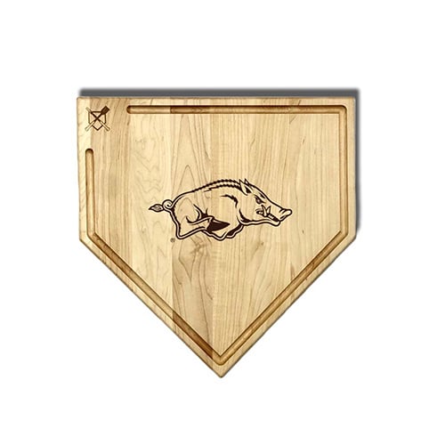 Jardine Arkansas Razorbacks Baseball BBQ 17" x 17" Home Plate Cutting Board with Trough