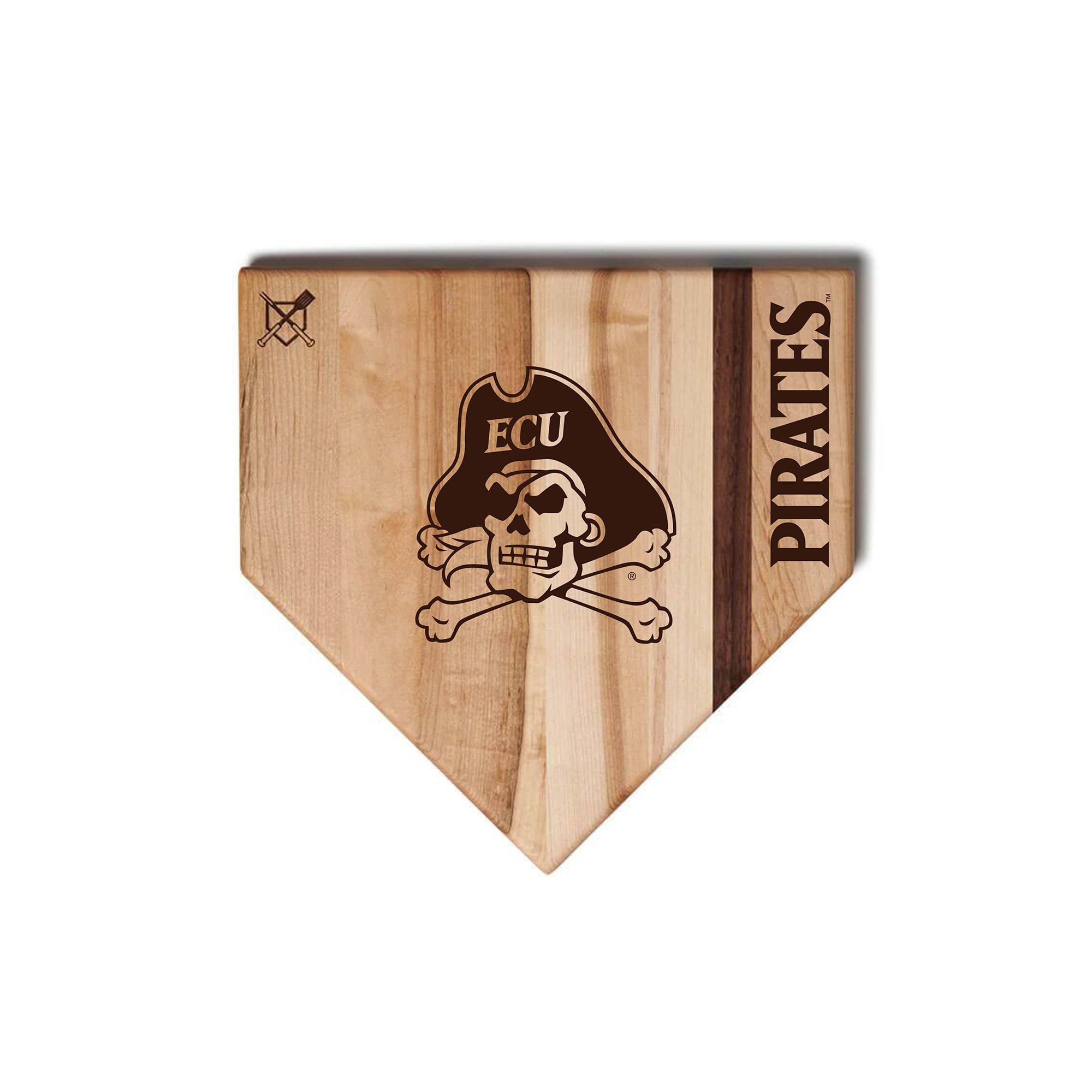 Jardine ECU Pirates Baseball BBQ 12" x 12" Home Plate Cutting Board