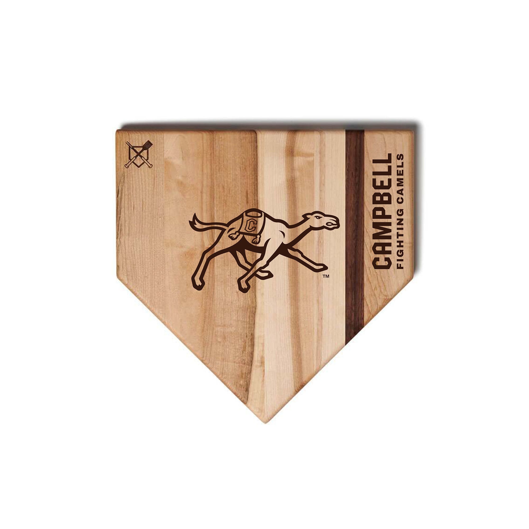 Jardine Campbell Fighting Camels Baseball BBQ 12" x 12" Home Plate Cutting Board
