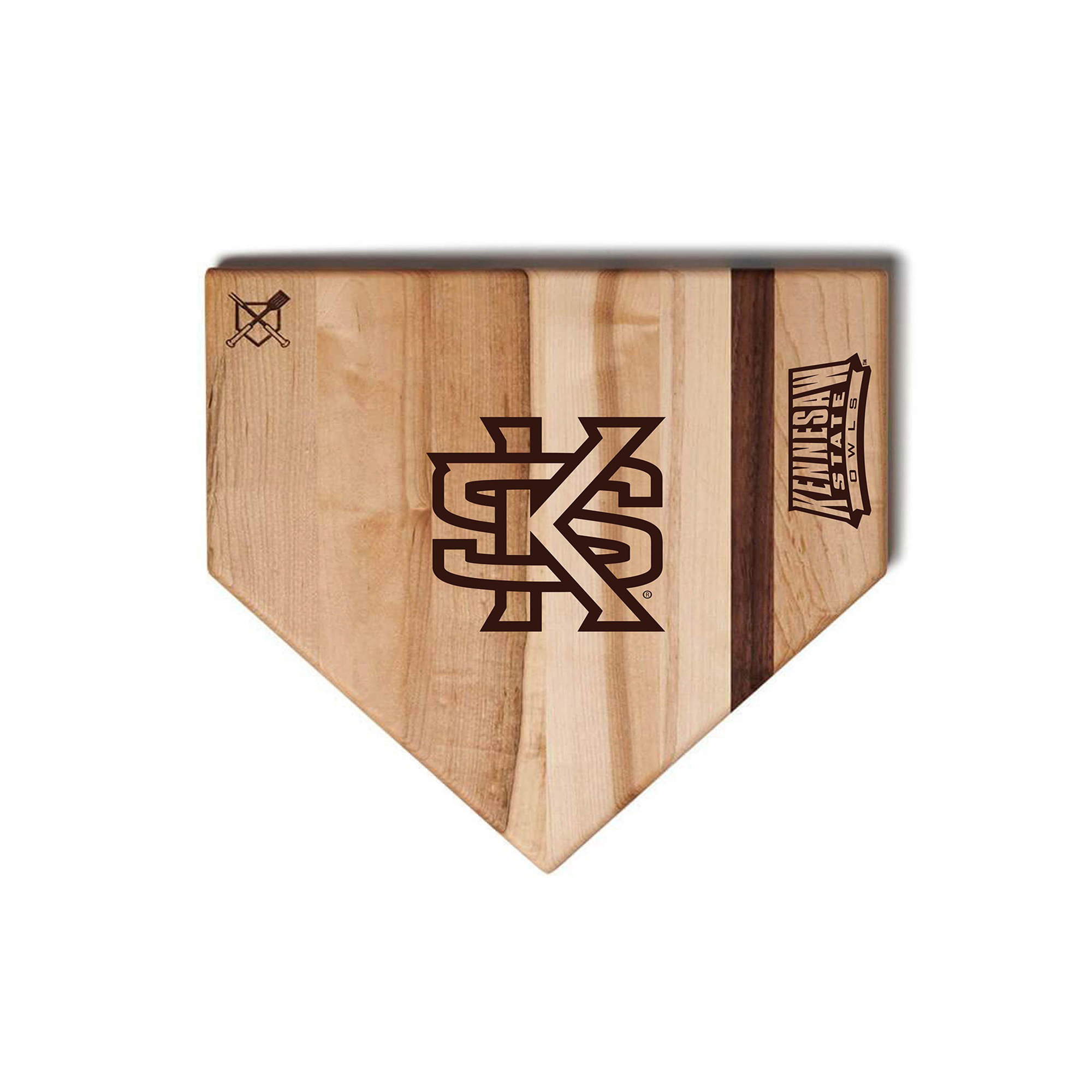 Jardine Kennesaw State Owls Baseball BBQ 12" x 12" Home Plate Cutting Board