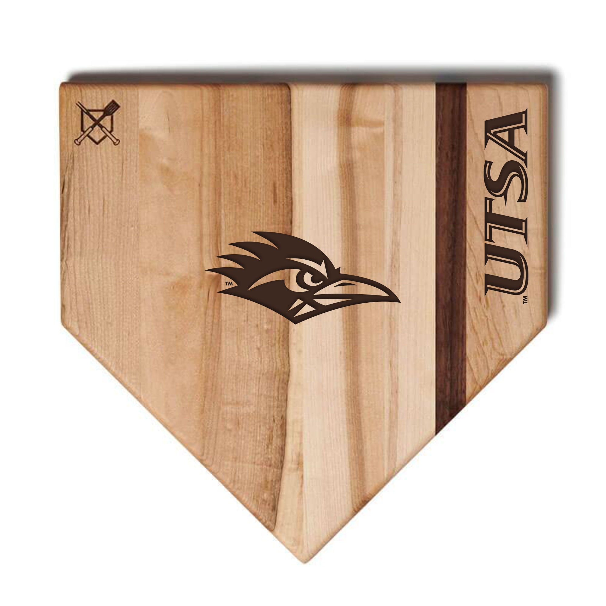 Jardine UTSA Roadrunners Baseball BBQ 12" x 12" Home Plate Cutting Board