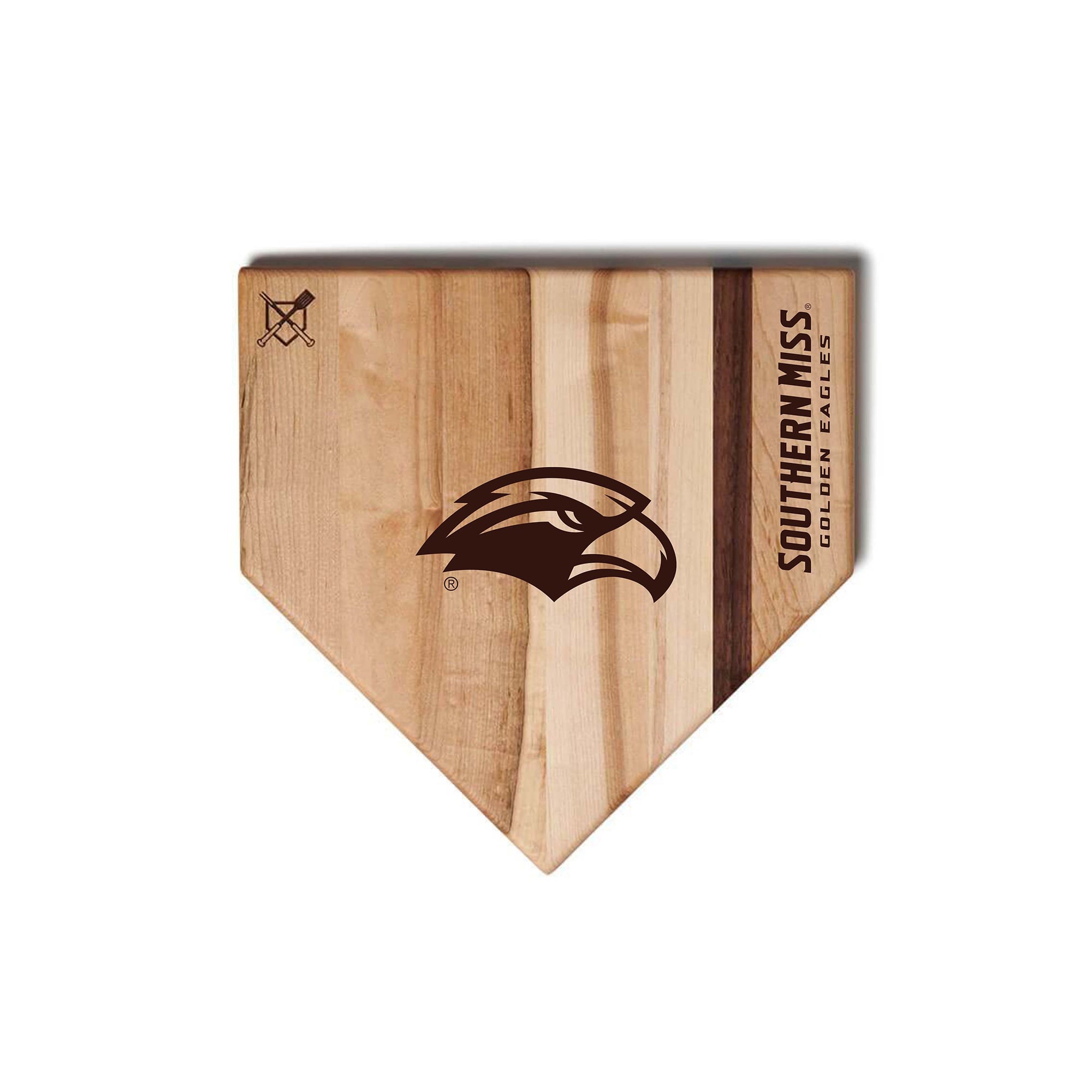 Jardine Southern Miss Golden Eagles Baseball BBQ 12" x 12" Home Plate Cutting Board