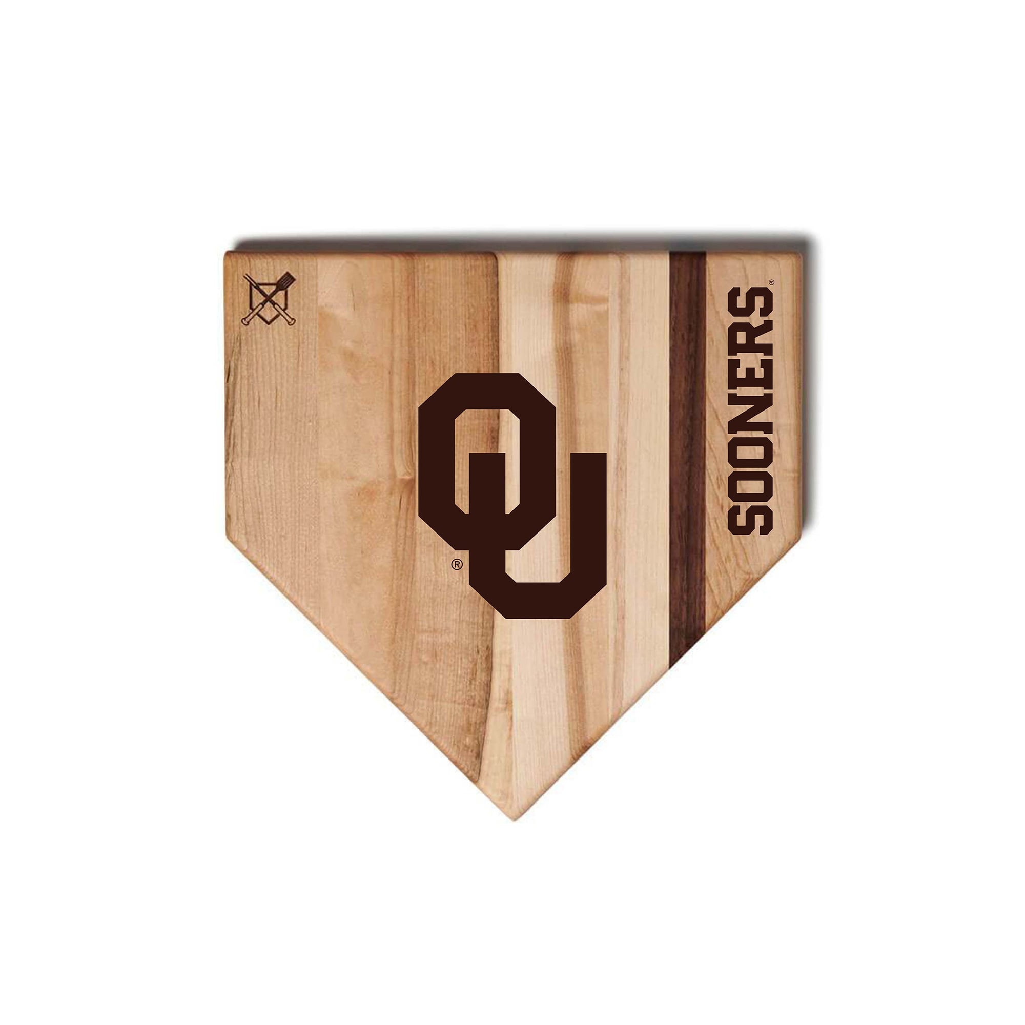 Jardine Oklahoma Sooners Baseball BBQ 12" x 12" Home Plate Cutting Board