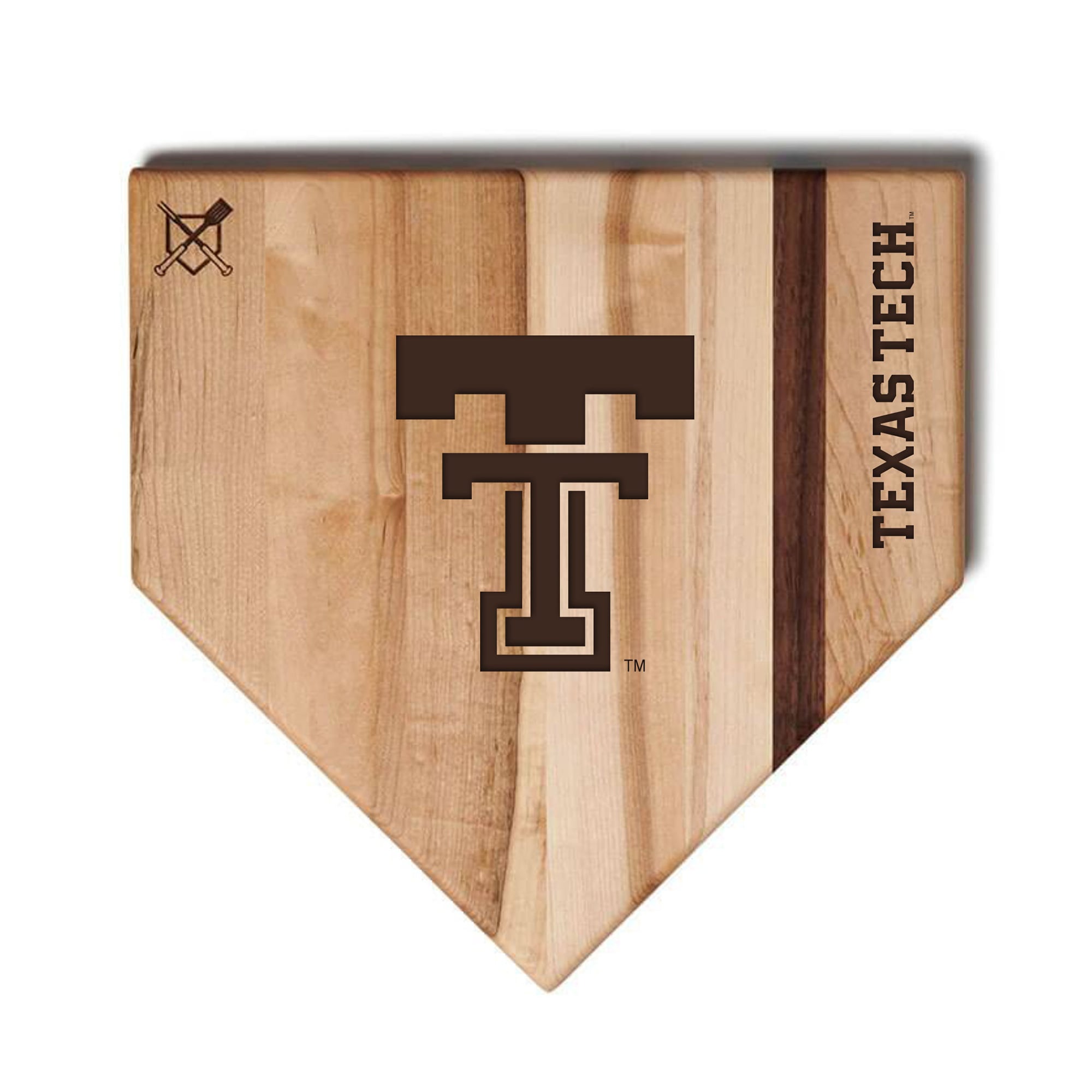 Jardine Texas Tech Red Raiders Baseball BBQ 12" x 12" Home Plate Cutting Board