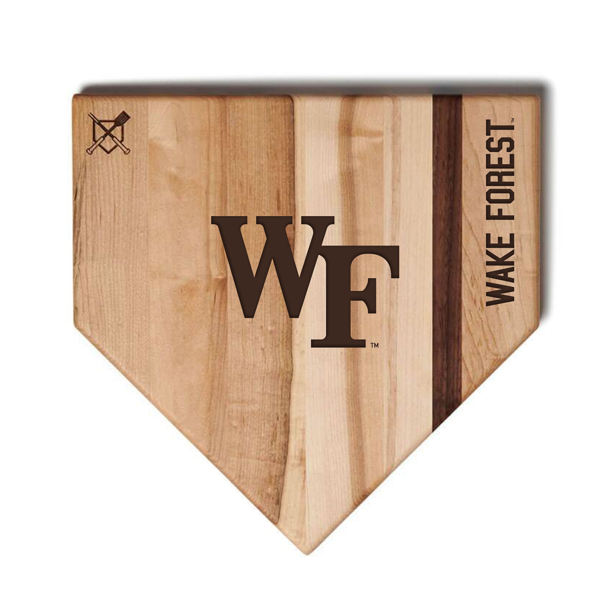 Jardine Wake Forest Demon Deacons Baseball BBQ 12" x 12" Home Plate Cutting Board