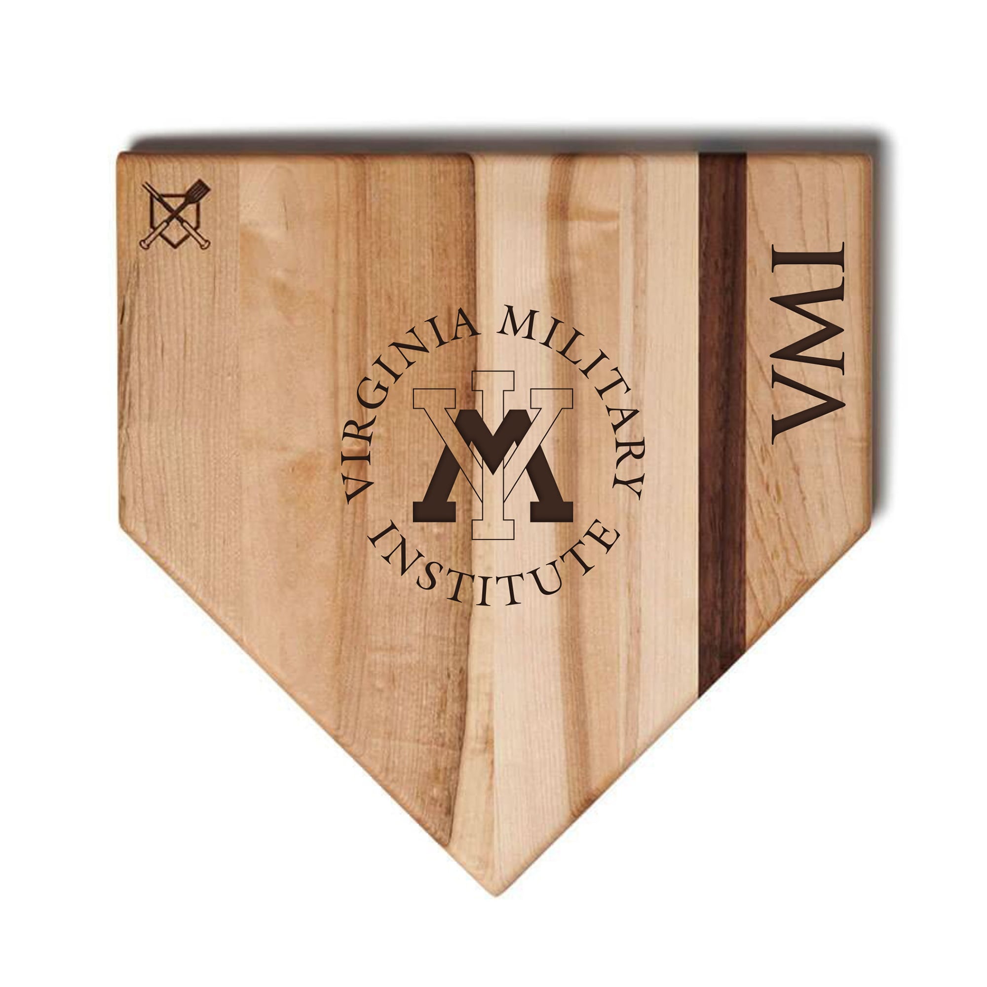 Jardine Virginia Military Institute Keydets Baseball BBQ 12" x 12" Home Plate Cutting Board
