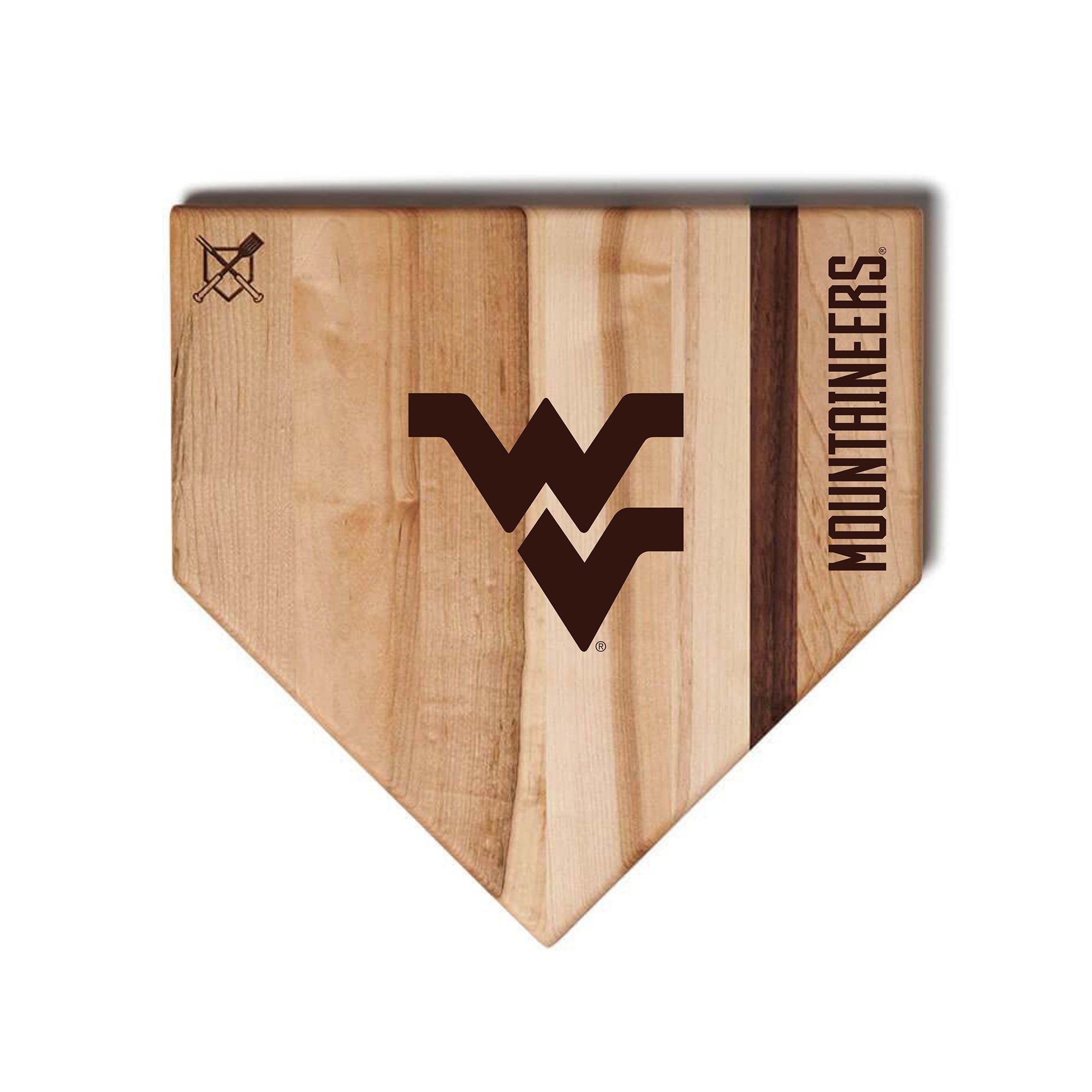 Jardine West Virginia Mountaineers Baseball BBQ 17'' x 17'' Home Plate Cutting Board