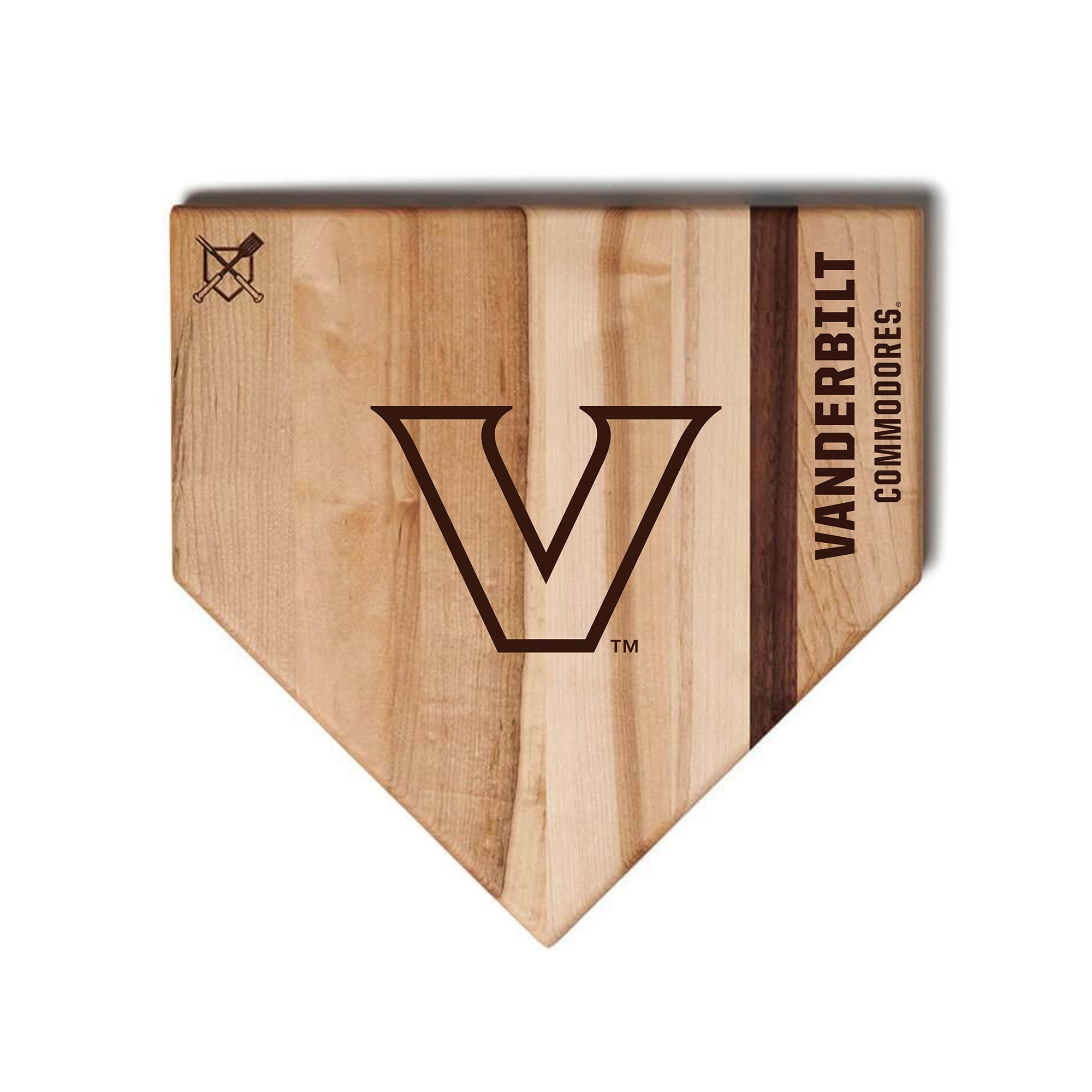 Jardine Vanderbilt Commodores Baseball BBQ 17'' x 17'' Home Plate Cutting Board