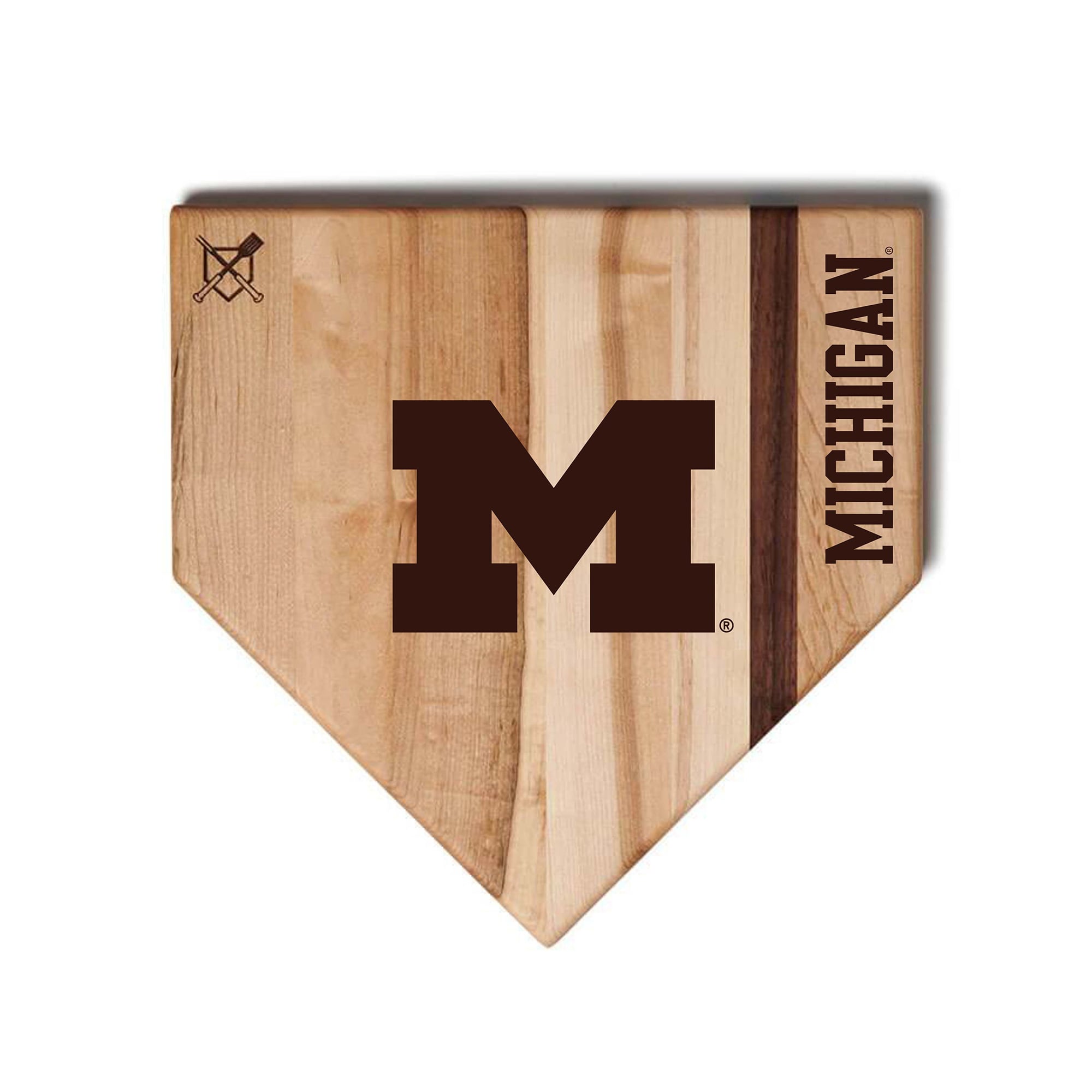 Jardine Michigan Wolverines Baseball BBQ 17'' x 17'' Home Plate Cutting Board
