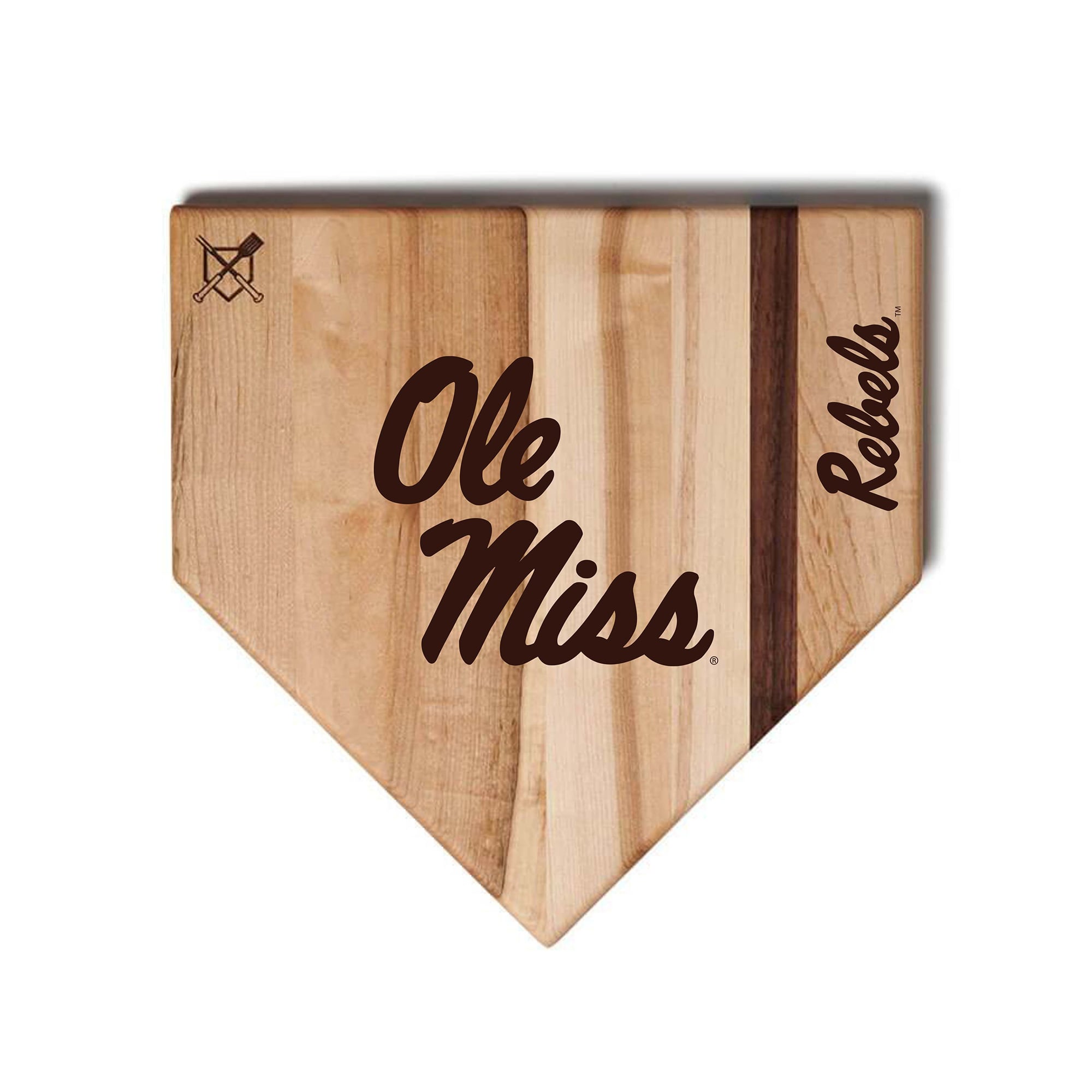 Jardine Ole Miss Rebels Baseball BBQ 17'' x 17'' Home Plate Cutting Board