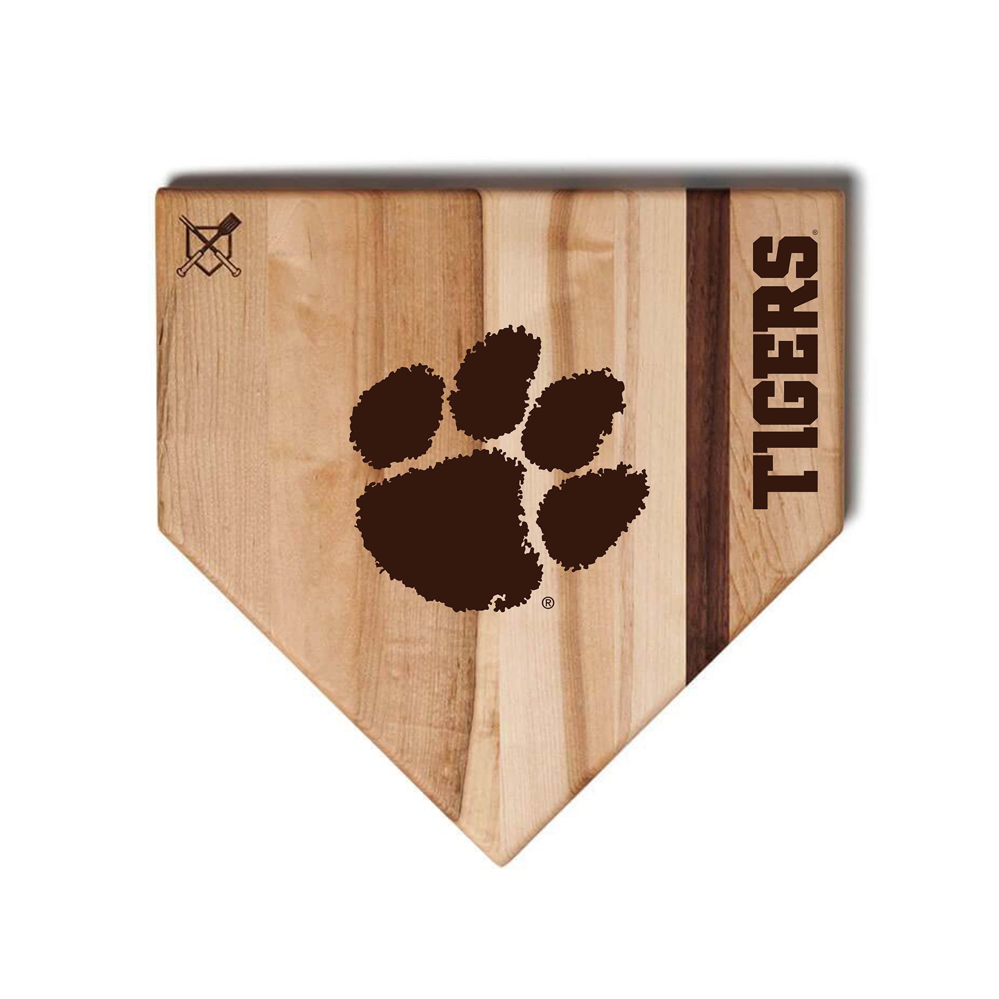 Jardine Clemson Tigers Baseball BBQ 17'' x 17'' Home Plate Cutting Board