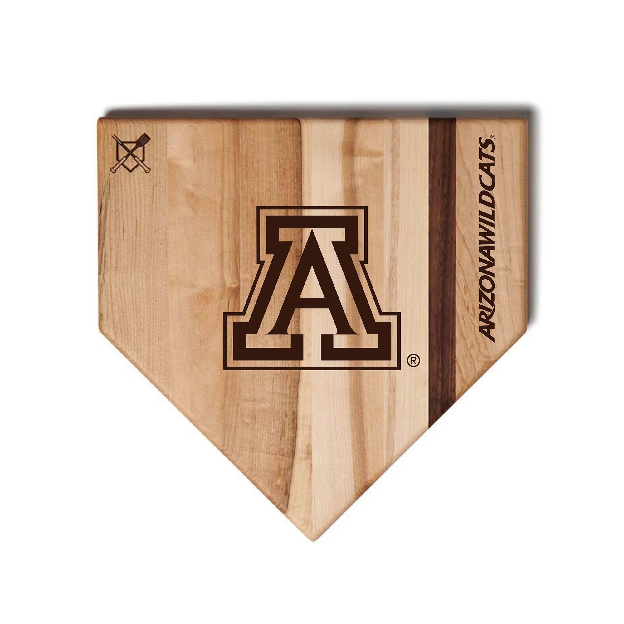 Jardine Arizona Wildcats Baseball BBQ 17'' x 17'' Home Plate Cutting Board