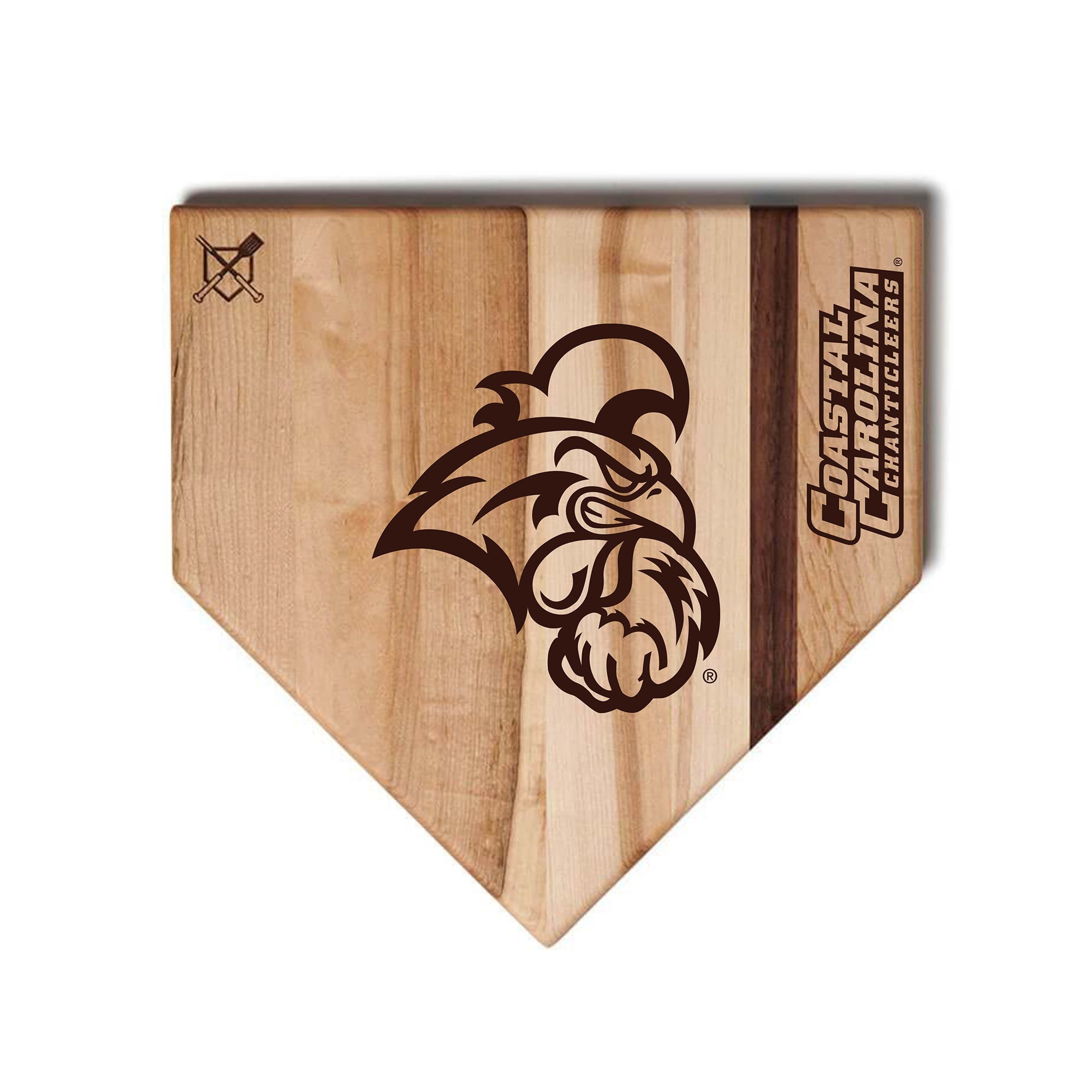 Jardine Coastal Carolina Chanticleers Baseball BBQ 17'' x 17'' Home Plate Cutting Board
