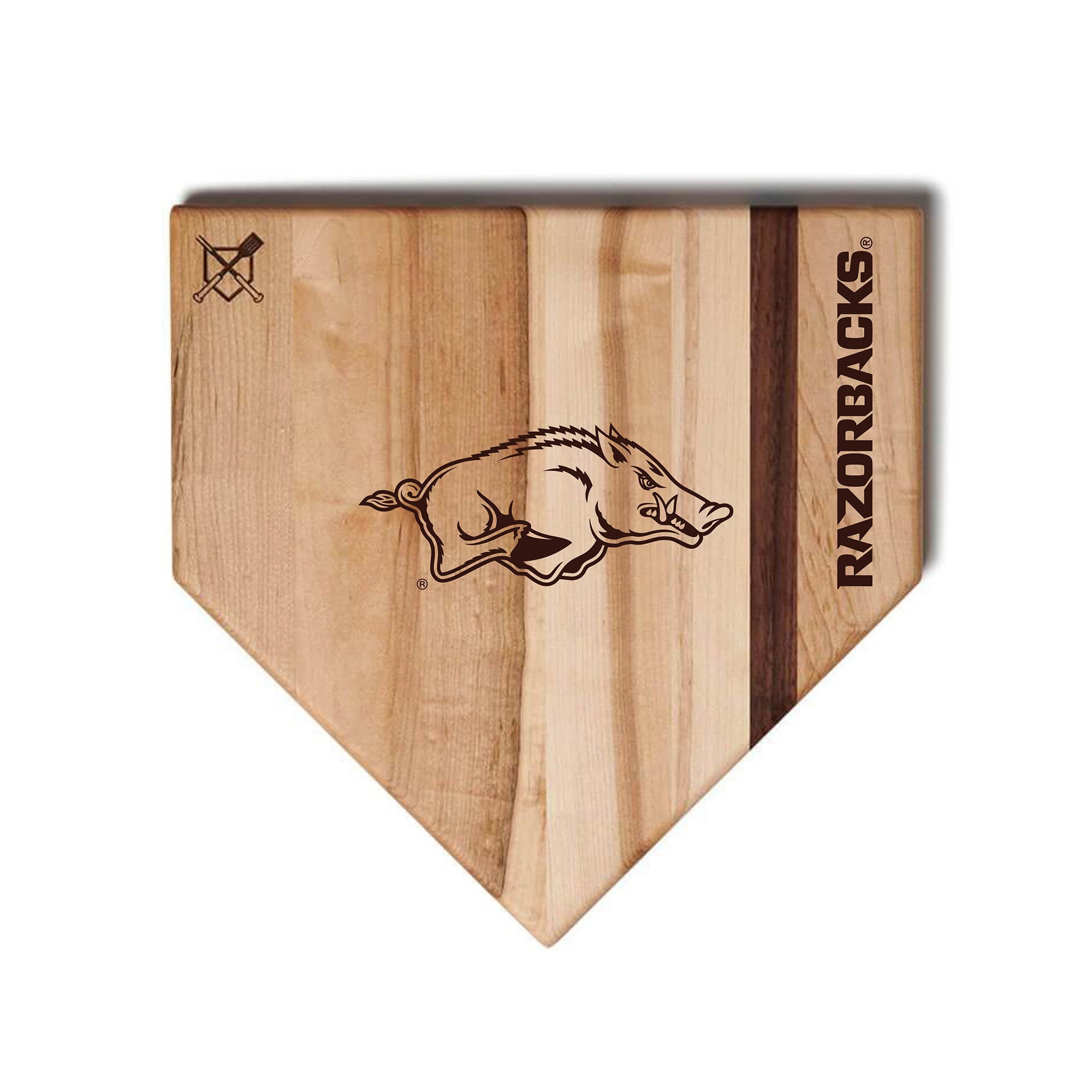 Jardine Arkansas Razorbacks Baseball BBQ 17'' x 17'' Home Plate Cutting Board