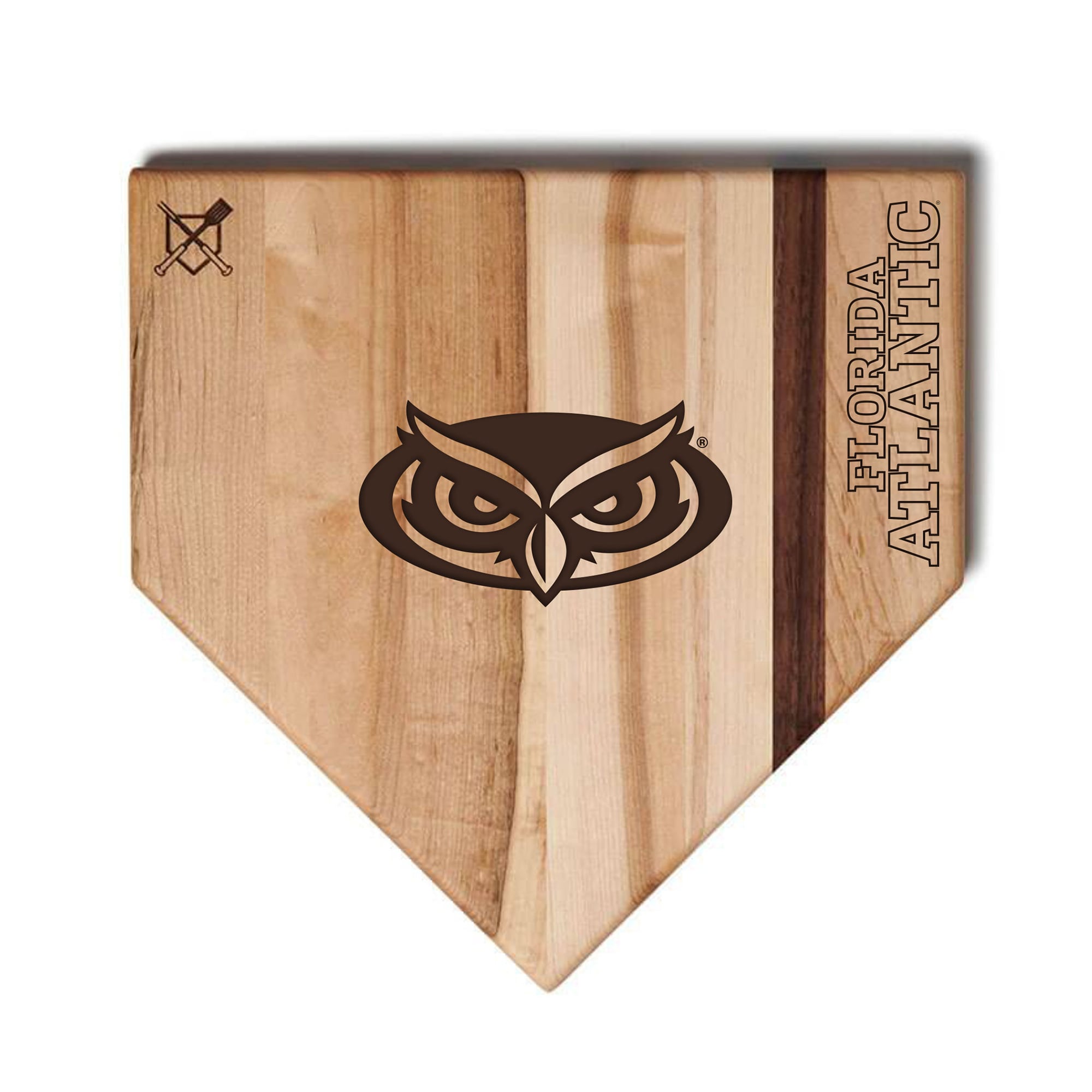 Jardine Florida Atlantic Owls Baseball BBQ 17'' x 17'' Home Plate Cutting Board