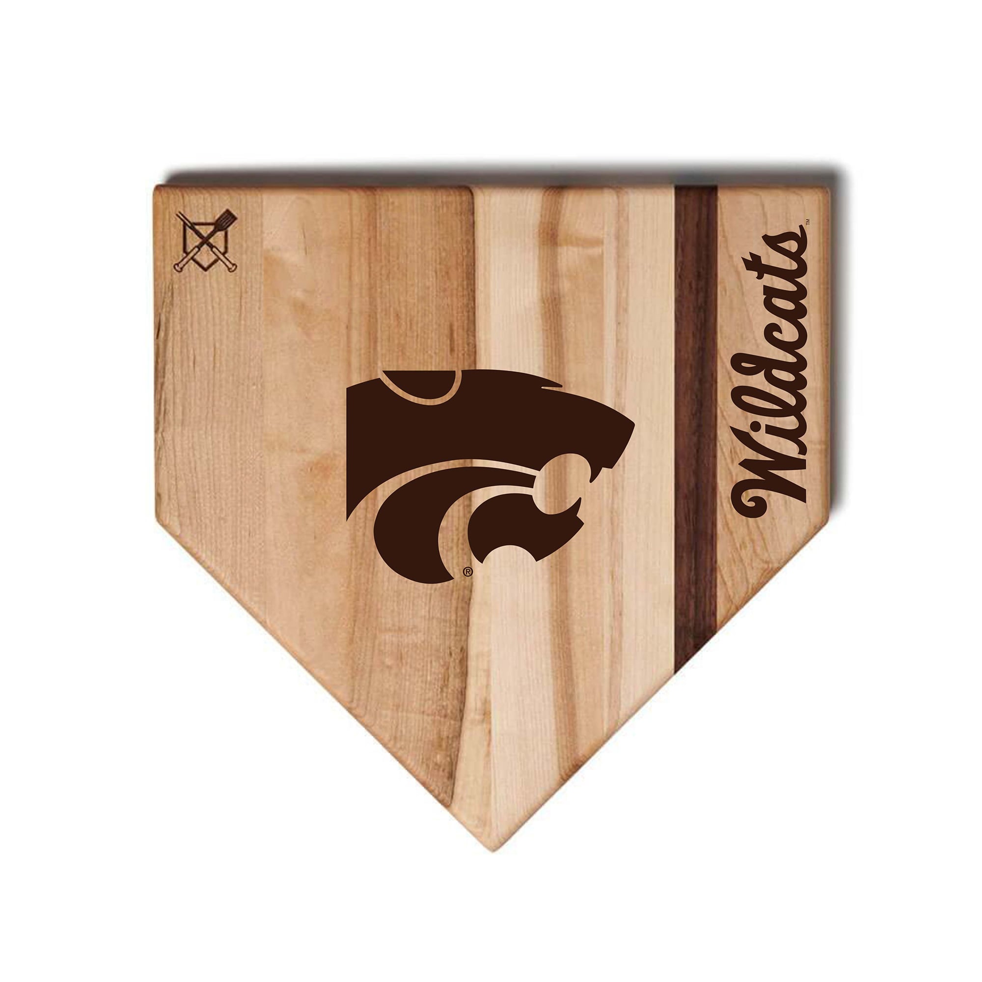 Jardine Kansas State Wildcats Baseball BBQ 17'' x 17'' Home Plate Cutting Board