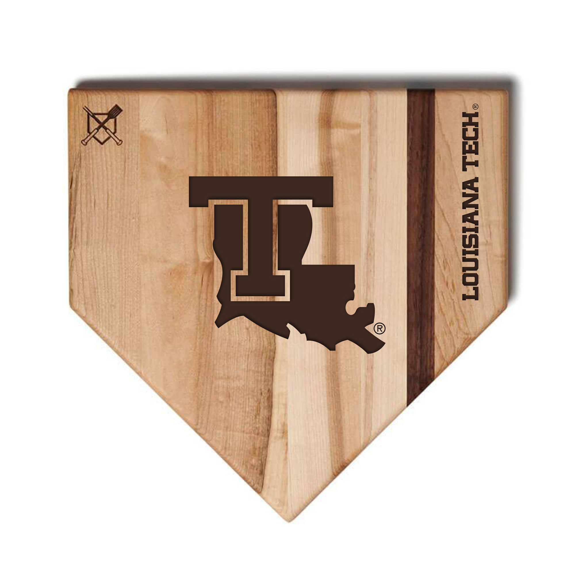 Jardine Louisiana Tech Bulldogs Baseball BBQ 17'' x 17'' Home Plate Cutting Board