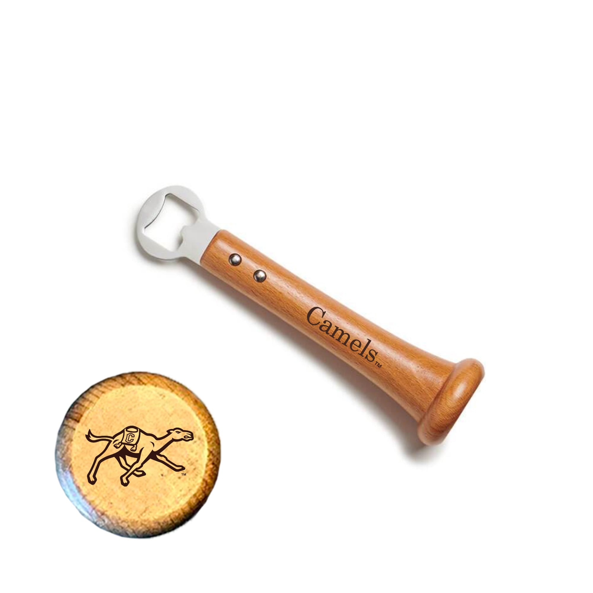 Jardine Campbell Fighting Camels Baseball BBQ Pickoff Bottle Opener