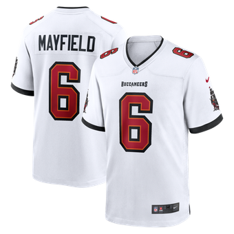 Tampa Bay Buccaneers Nike Game Road Jersey - White - Baker Mayfield - Mens