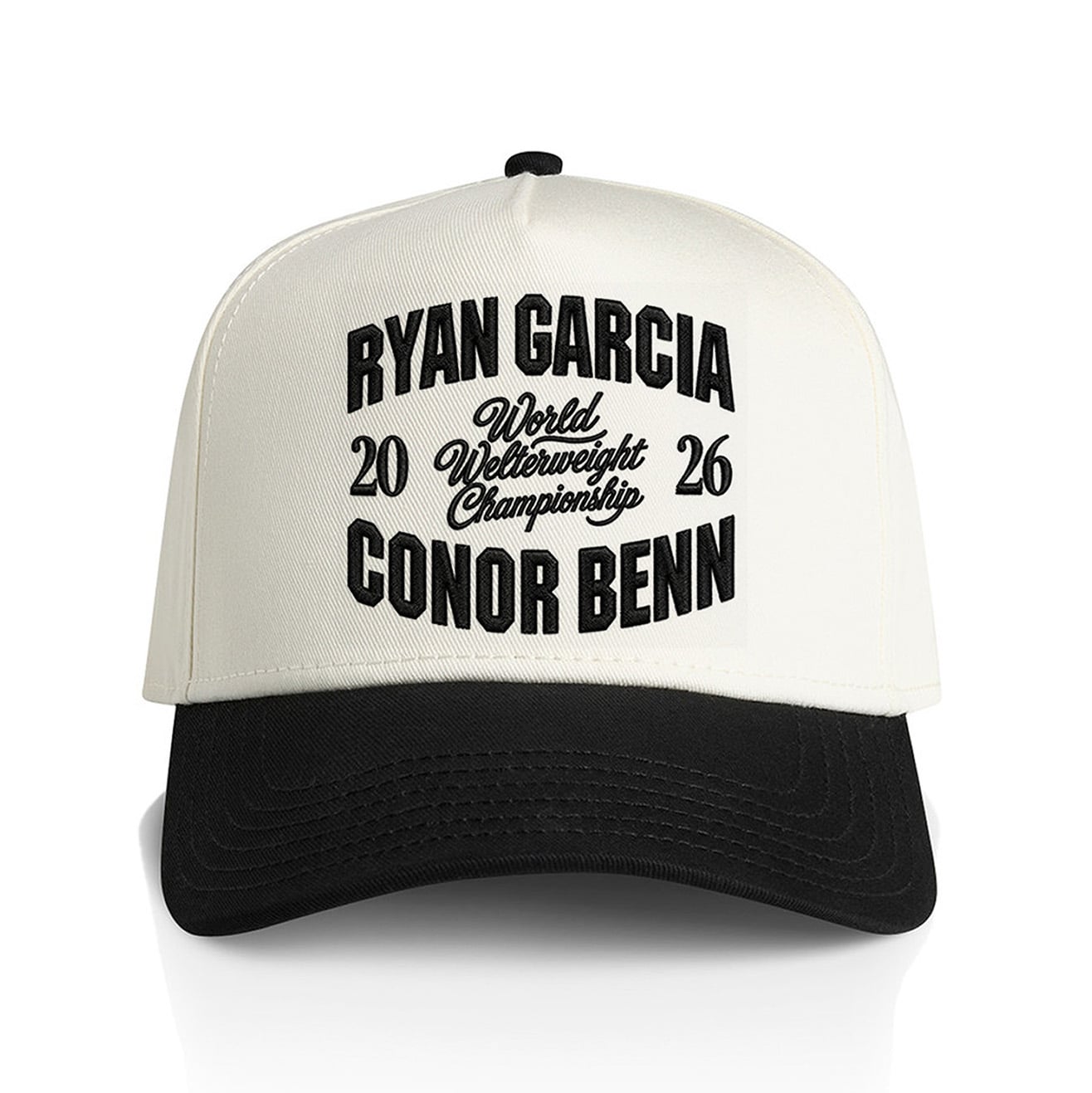 Men's White/Black Garcia vs. Benn Zuffa Boxing 11 Collegiate Trucker Adjustable Hat
