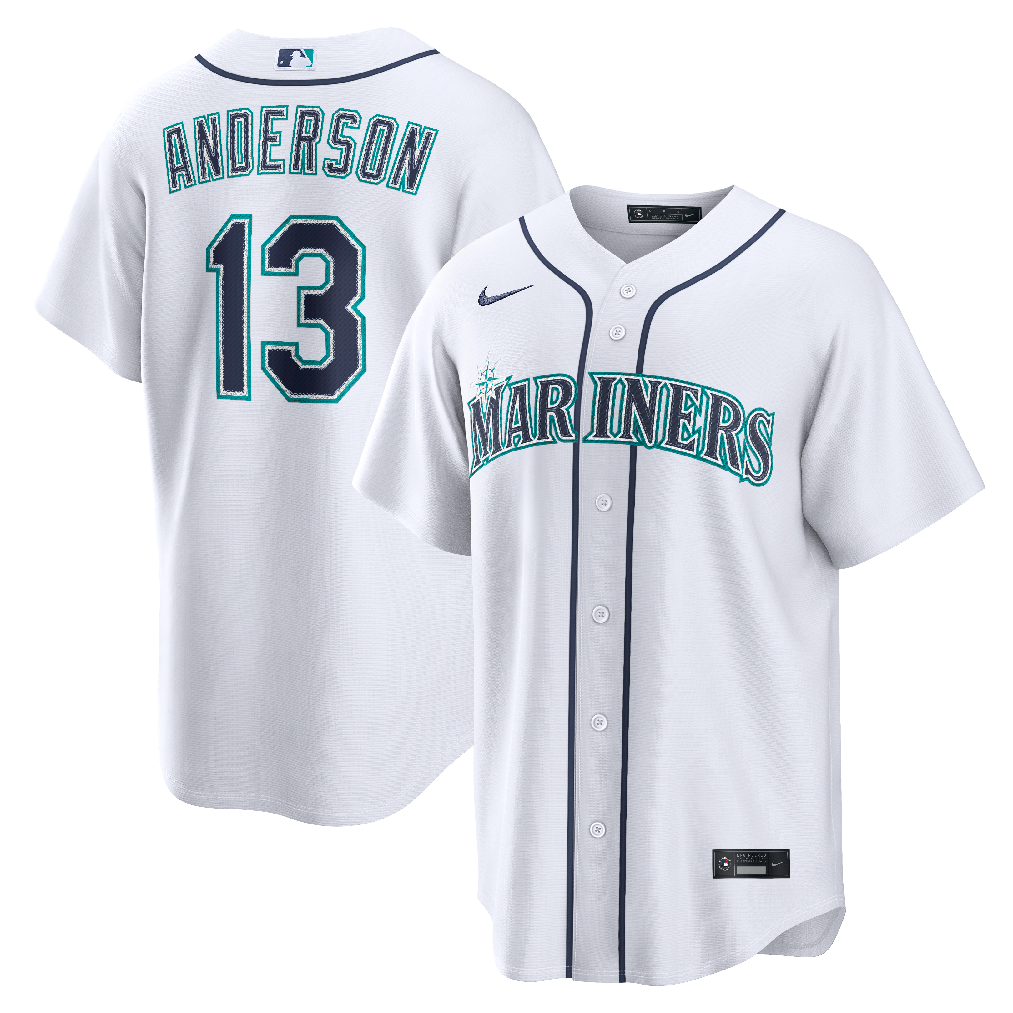 Men's Nike Kade Anderson White Seattle Mariners Home Replica Jersey