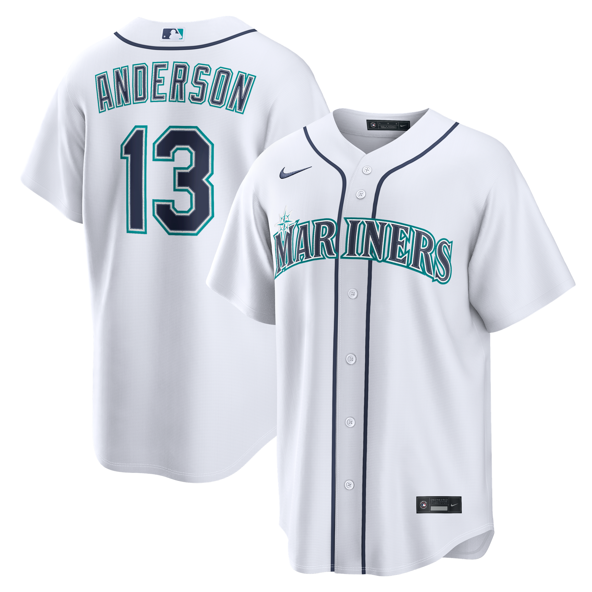 Men's Nike Kade Anderson White Seattle Mariners Home Replica Jersey