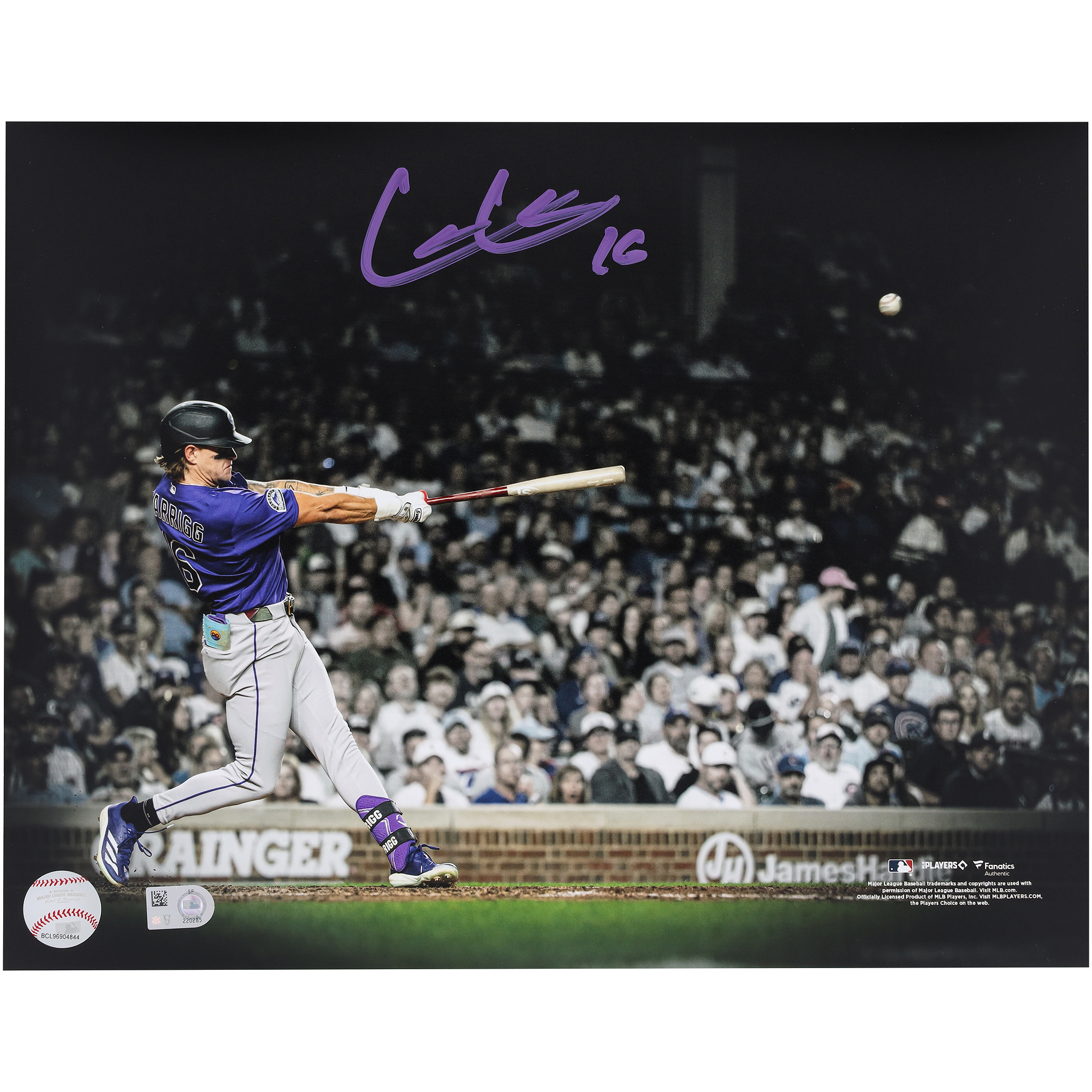 Cole Carrigg Colorado Rockies Autographed 11" x 14" Home Run Spotlight Photograph