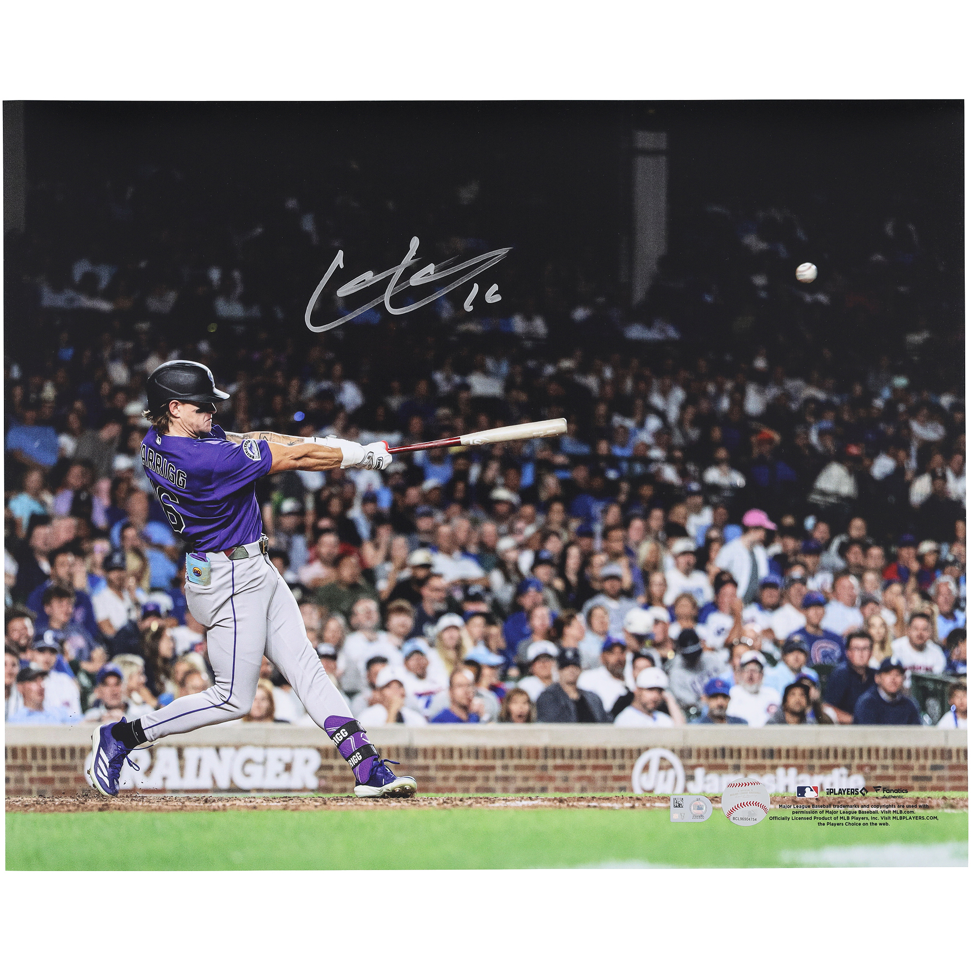 Cole Carrigg Colorado Rockies Autographed 16" x 20" Home Run Photograph
