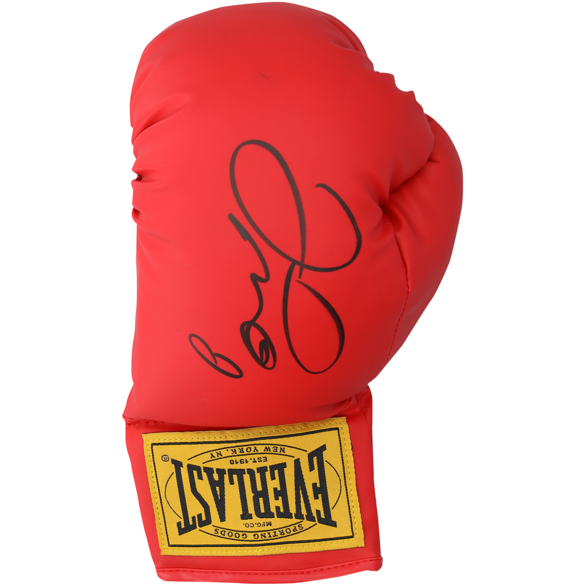 Floyd Mayweather Autographed Red Everlast Boxing Glove with Yellow Tag