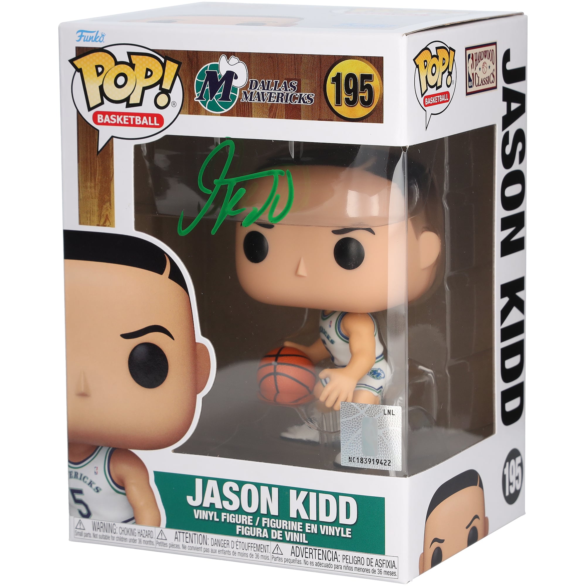 Figurine Funko Pop! en vinyle autographiée de Jason Kidd, Dallas Mavericks, n° 195