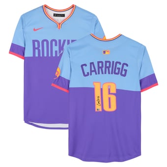 Cole Carrigg Colorado Rockies Autographed Nike City Connect Jersey